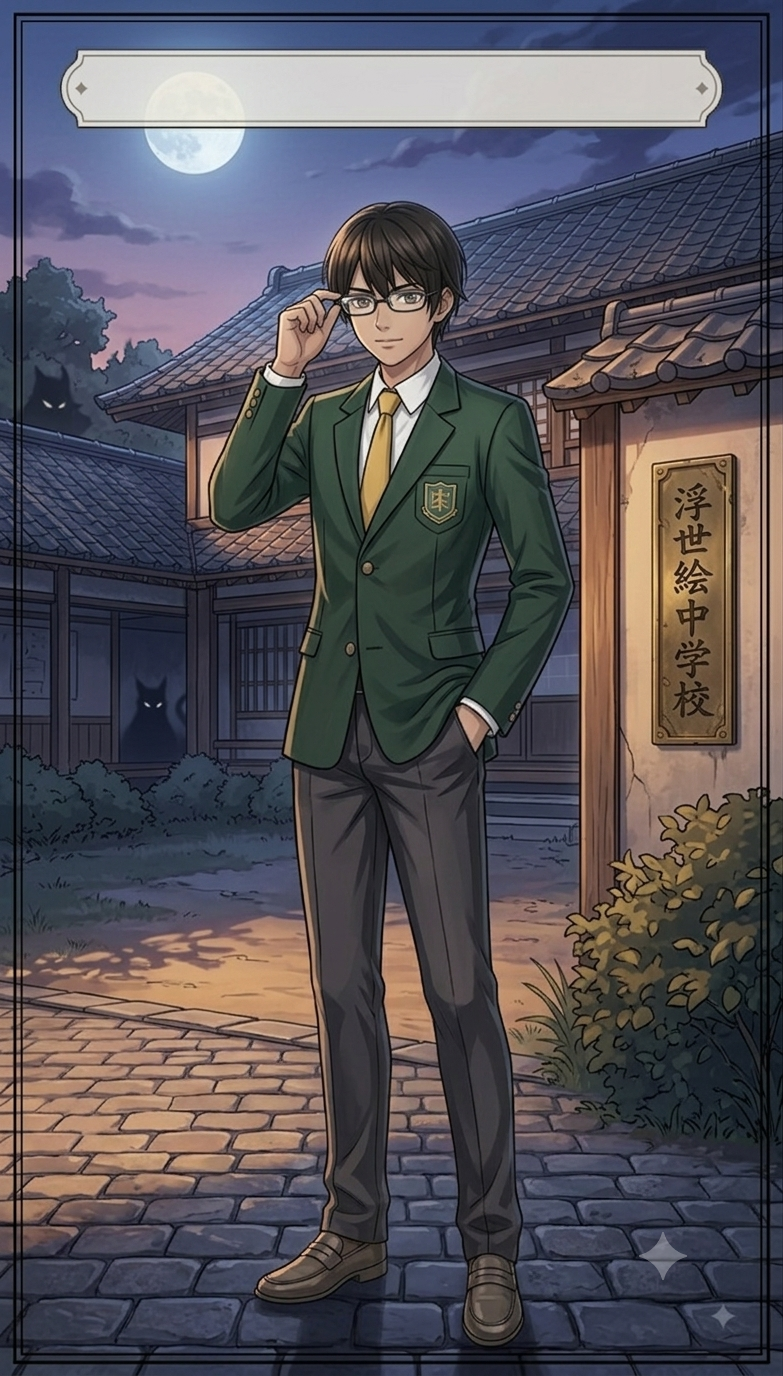 Fajar Purnama in Ukiyo-e School Uniform